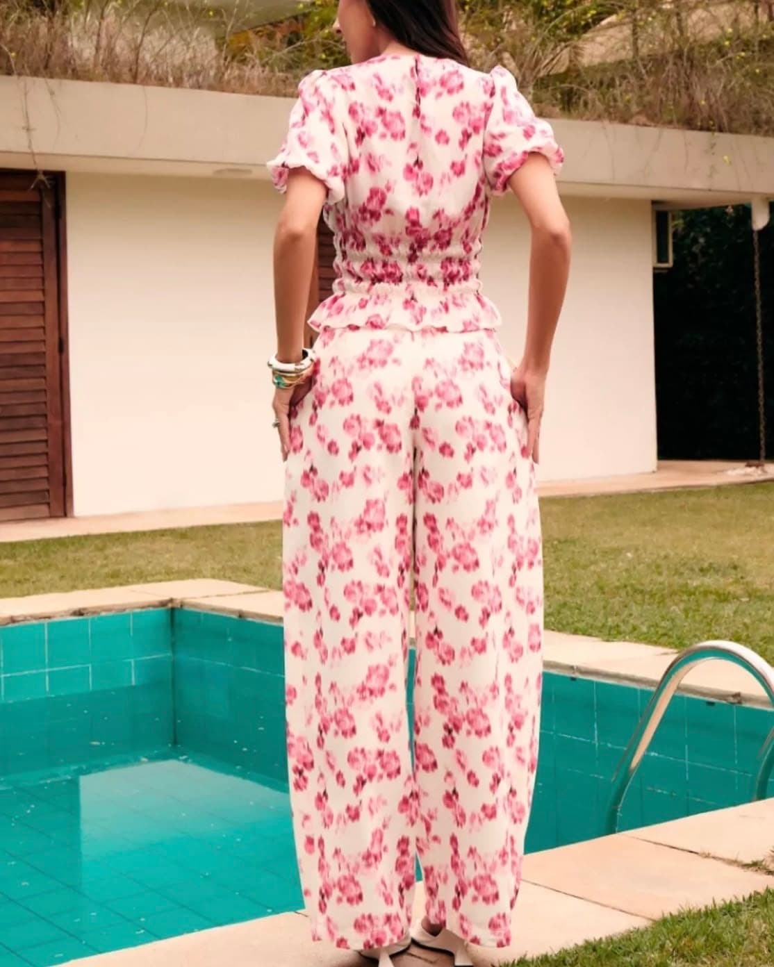 Calça Flower wide